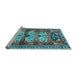 Sideview of Machine Washable Persian Light Blue Traditional Rug, wshtr4116lblu