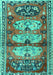 Machine Washable Persian Turquoise Traditional Area Rugs, wshtr4116turq