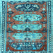 Square Machine Washable Persian Light Blue Traditional Rug, wshtr4116lblu