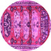 Round Persian Pink Traditional Rug, tr4116pnk