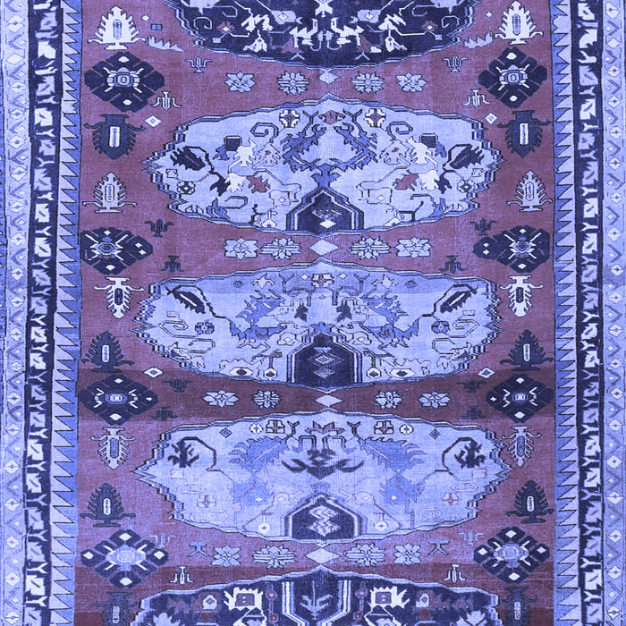 Machine Washable Persian Blue Traditional Rug, wshtr4116blu