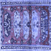 Square Machine Washable Persian Blue Traditional Rug, wshtr4116blu