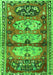 Serging Thickness of Machine Washable Persian Green Traditional Area Rugs, wshtr4116grn