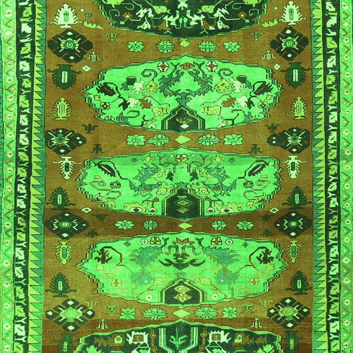 Serging Thickness of Machine Washable Persian Green Traditional Area Rugs, wshtr4116grn