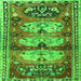 Round Machine Washable Persian Green Traditional Area Rugs, wshtr4116grn