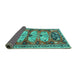 Sideview of Persian Turquoise Traditional Rug, tr4116turq
