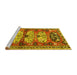 Sideview of Machine Washable Persian Yellow Traditional Rug, wshtr4116yw