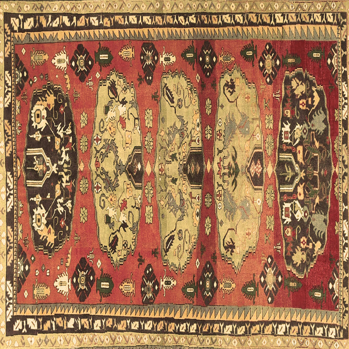 Square Machine Washable Persian Brown Traditional Rug, wshtr4116brn