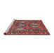 Sideview of Machine Washable Traditional Dark Almond Brown Rug, wshtr4117