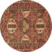 Round Persian Brown Traditional Rug, tr4117brn