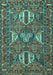 Machine Washable Persian Turquoise Traditional Area Rugs, wshtr4117turq