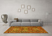 Machine Washable Persian Yellow Traditional Rug in a Living Room, wshtr4117yw