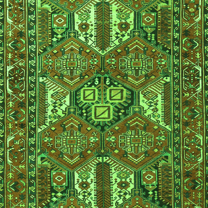 Serging Thickness of Machine Washable Persian Green Traditional Area Rugs, wshtr4117grn