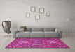 Machine Washable Persian Pink Traditional Rug in a Living Room, wshtr4117pnk