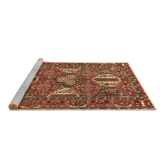 Sideview of Machine Washable Persian Brown Traditional Rug, wshtr4117brn