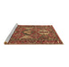 Sideview of Machine Washable Persian Brown Traditional Rug, wshtr4117brn