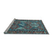 Sideview of Machine Washable Persian Light Blue Traditional Rug, wshtr4117lblu