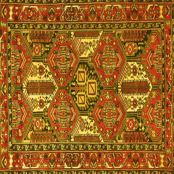 Square Persian Yellow Traditional Rug, tr4117yw