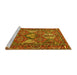 Sideview of Machine Washable Persian Yellow Traditional Rug, wshtr4117yw