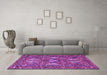 Machine Washable Persian Purple Traditional Area Rugs in a Living Room, wshtr4117pur