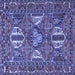 Square Persian Blue Traditional Rug, tr4117blu