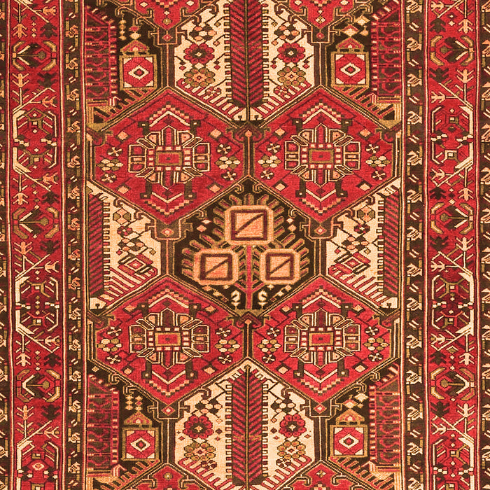 Serging Thickness of Machine Washable Persian Orange Traditional Area Rugs, wshtr4117org