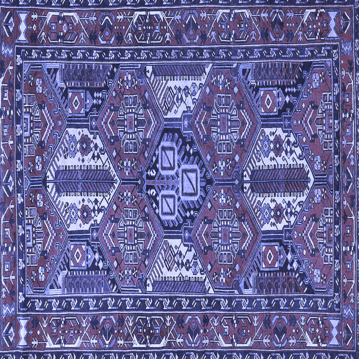 Square Machine Washable Persian Blue Traditional Rug, wshtr4117blu