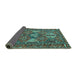 Sideview of Persian Turquoise Traditional Rug, tr4117turq
