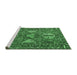 Sideview of Machine Washable Persian Emerald Green Traditional Area Rugs, wshtr4117emgrn