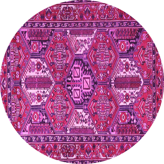 Round Persian Pink Traditional Rug, tr4117pnk