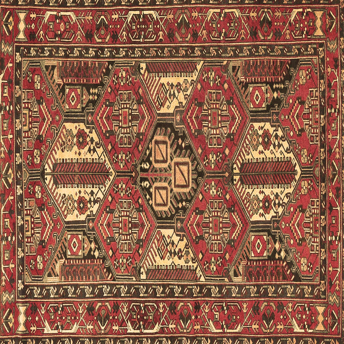 Square Persian Brown Traditional Rug, tr4117brn