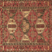 Square Persian Brown Traditional Rug, tr4117brn