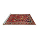 Sideview of Machine Washable Traditional Orange Salmon Pink Rug, wshtr4118