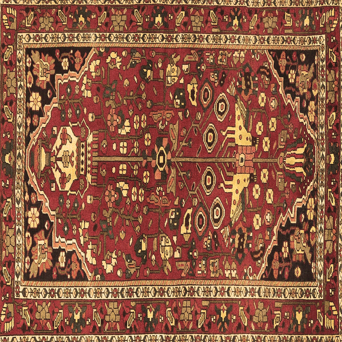 Square Persian Brown Traditional Rug, tr4118brn