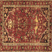 Square Persian Brown Traditional Rug, tr4118brn