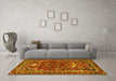 Machine Washable Persian Yellow Traditional Rug in a Living Room, wshtr4118yw