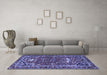 Machine Washable Persian Blue Traditional Rug in a Living Room, wshtr4118blu