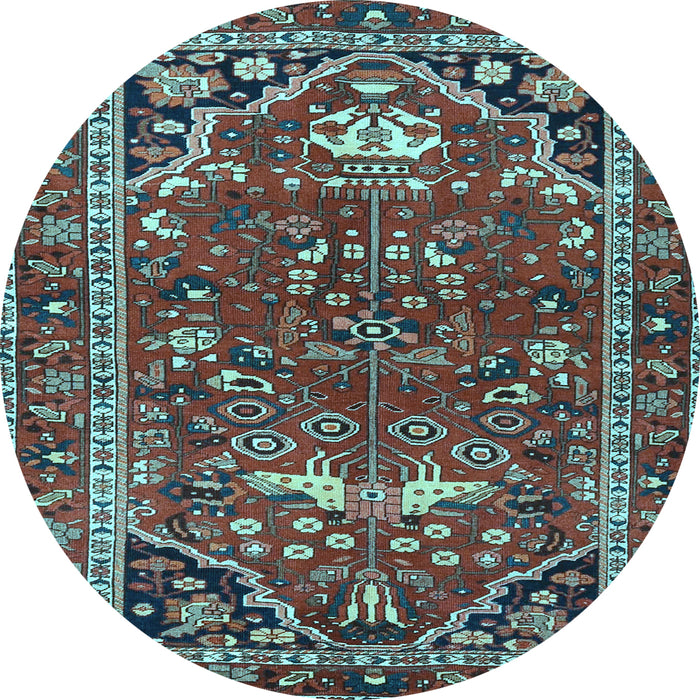 Round Persian Light Blue Traditional Rug, tr4118lblu