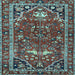 Square Machine Washable Persian Light Blue Traditional Rug, wshtr4118lblu