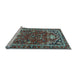 Sideview of Machine Washable Persian Light Blue Traditional Rug, wshtr4118lblu