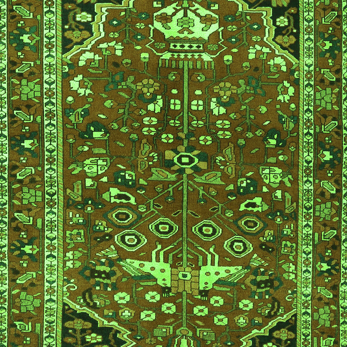 Serging Thickness of Machine Washable Persian Green Traditional Area Rugs, wshtr4118grn