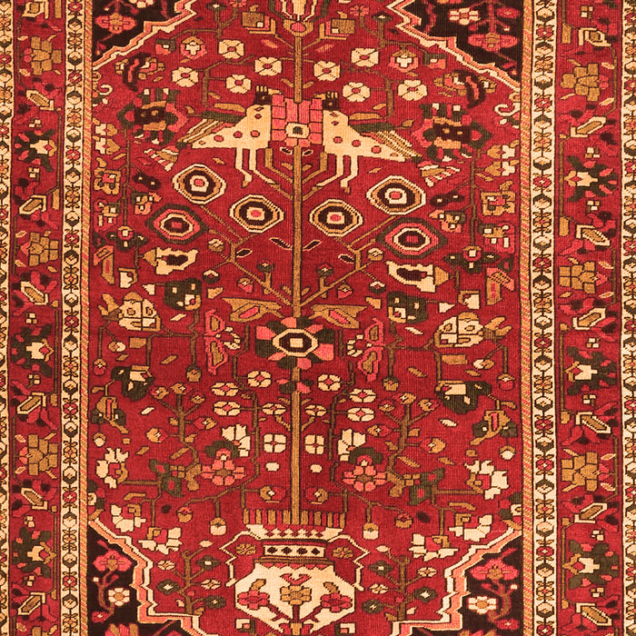 Serging Thickness of Machine Washable Persian Orange Traditional Area Rugs, wshtr4118org