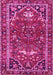 Machine Washable Persian Pink Traditional Rug, wshtr4118pnk