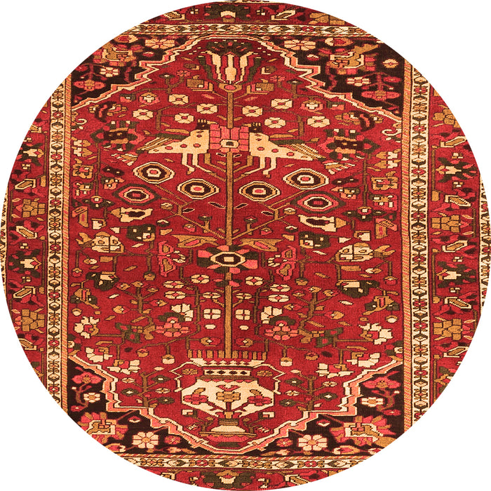 Machine Washable Persian Orange Traditional Area Rugs, wshtr4118org