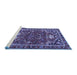 Sideview of Machine Washable Persian Blue Traditional Rug, wshtr4118blu