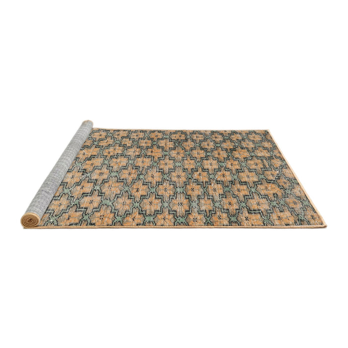 Sideview of Machine Washable Traditional Brown Rug, wshtr4119