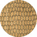 Round Persian Brown Traditional Rug, tr4119brn