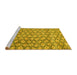 Sideview of Machine Washable Persian Yellow Traditional Rug, wshtr4119yw