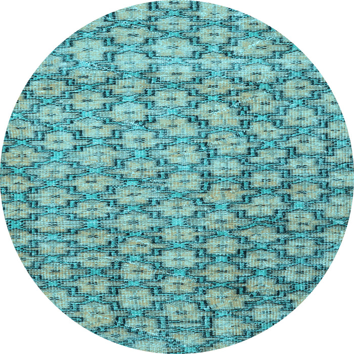 Round Machine Washable Persian Light Blue Traditional Rug, wshtr4119lblu