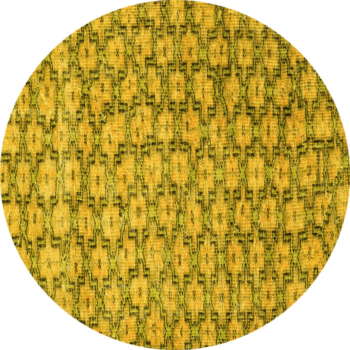 Round Persian Yellow Traditional Rug, tr4119yw